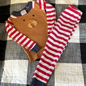 Hanna Andersson Striped Pajama Set - Red and Brown